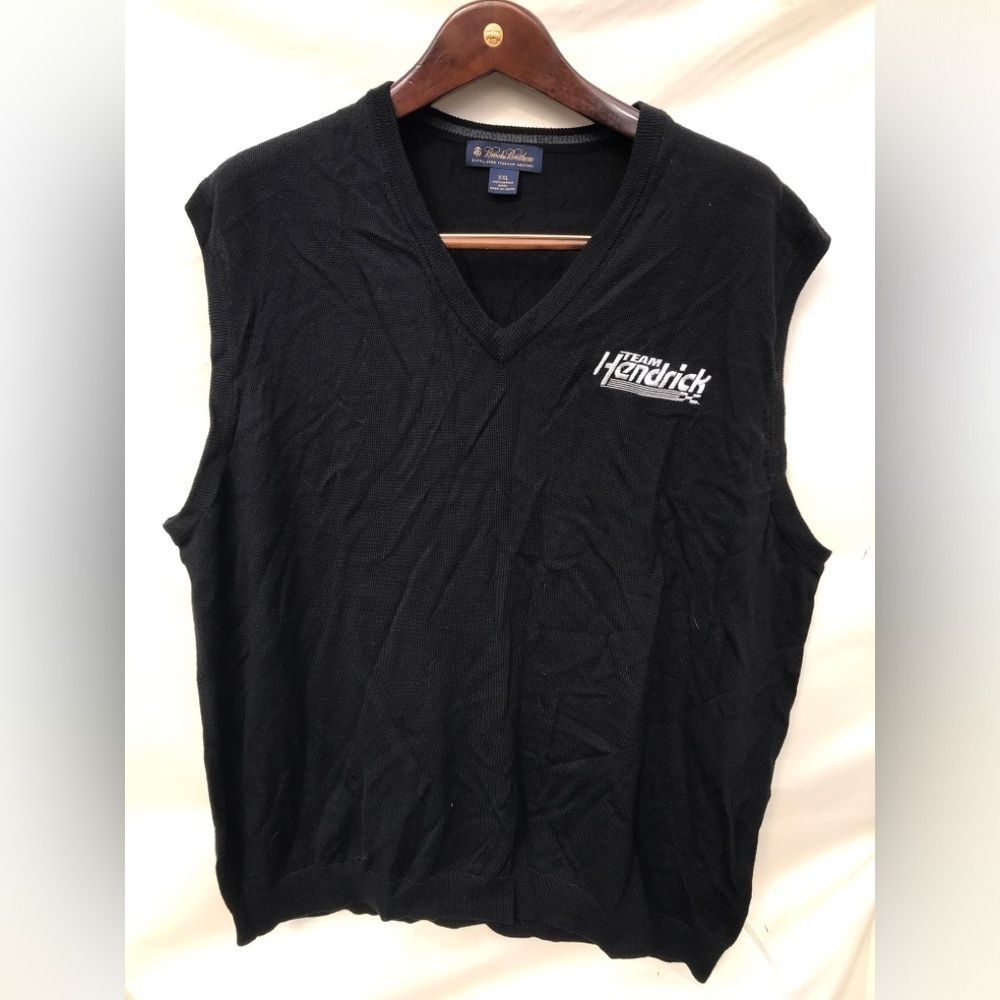 Brooks Brothers Hendrick Automotive V-Neck Wool Sweater Sleeveless Sz XXL